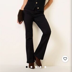 Kut from the Kloth Women's 8 Petite Black Stella High Rise FAB Ab Flare Jeans